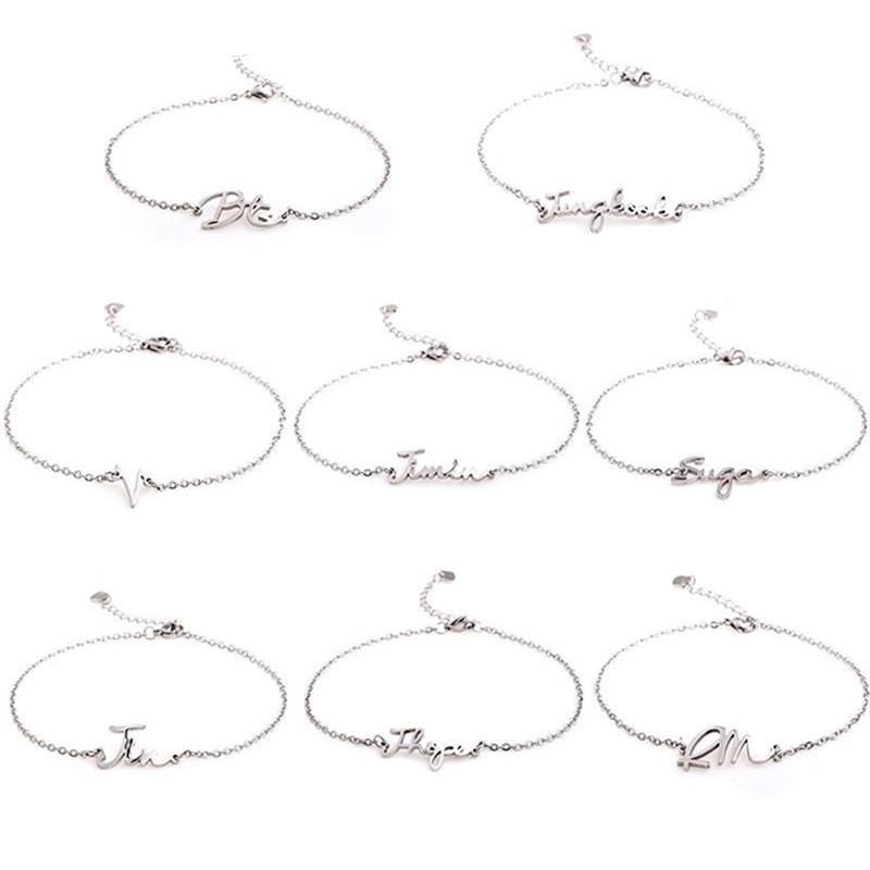 BTS Adjustable Silver Bracelet