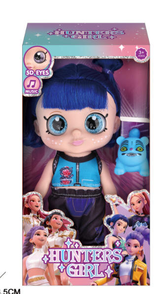 K-Pop Demon Hunters 10-Inch Figures with 5D Eyes, 5-Point Articulated PVC Dolls with Interactive Music Theme Song