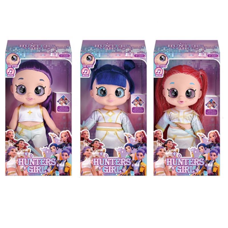 K-Pop Demon Hunters 10-Inch Figures with 5D Eyes, 5-Point Articulated PVC Dolls with Interactive Music Theme Song