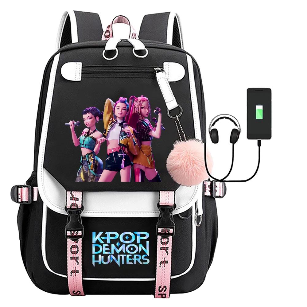 KPop Witch Hunter Movie Backpack – The Iconic Fan Accessory on Campus Exclusive design · Breathable Oxford · Fur pompom finish