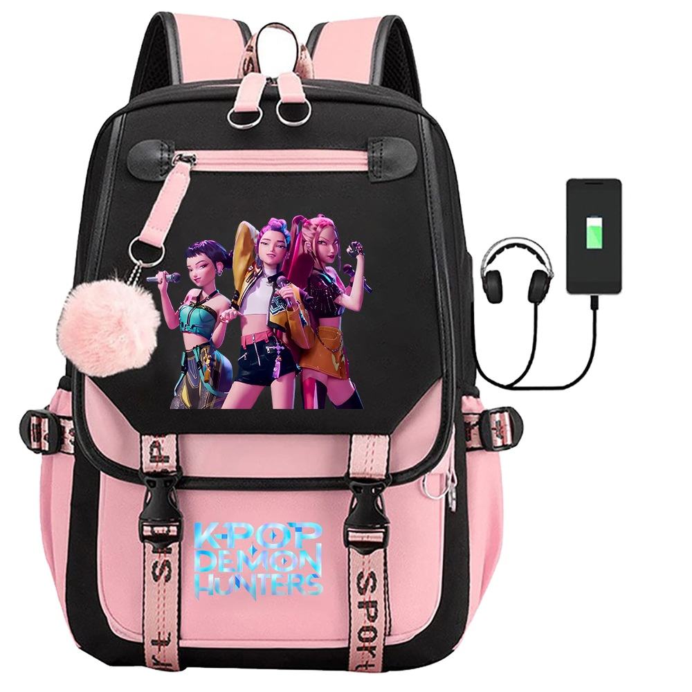 KPop Witch Hunter Movie Backpack – The Iconic Fan Accessory on Campus Exclusive design · Breathable Oxford · Fur pompom finish