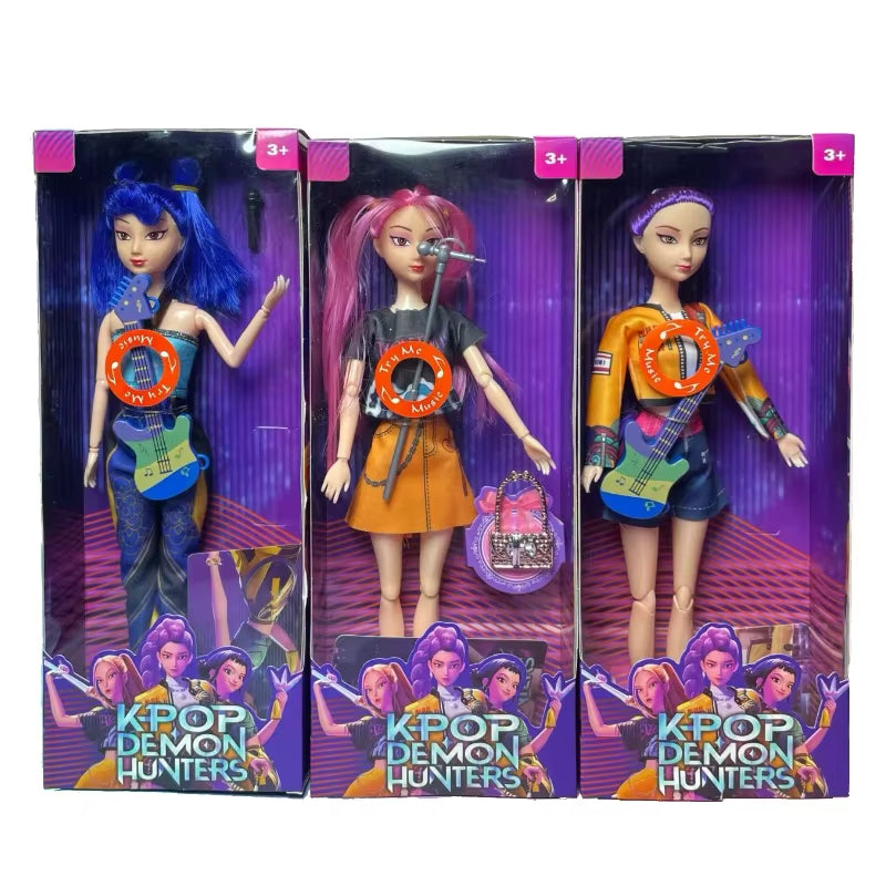 Kpop Demon Hunters Articulated Girl Group Doll with Color-Changing LED Lights, Music, Songs & Themed Accessories
