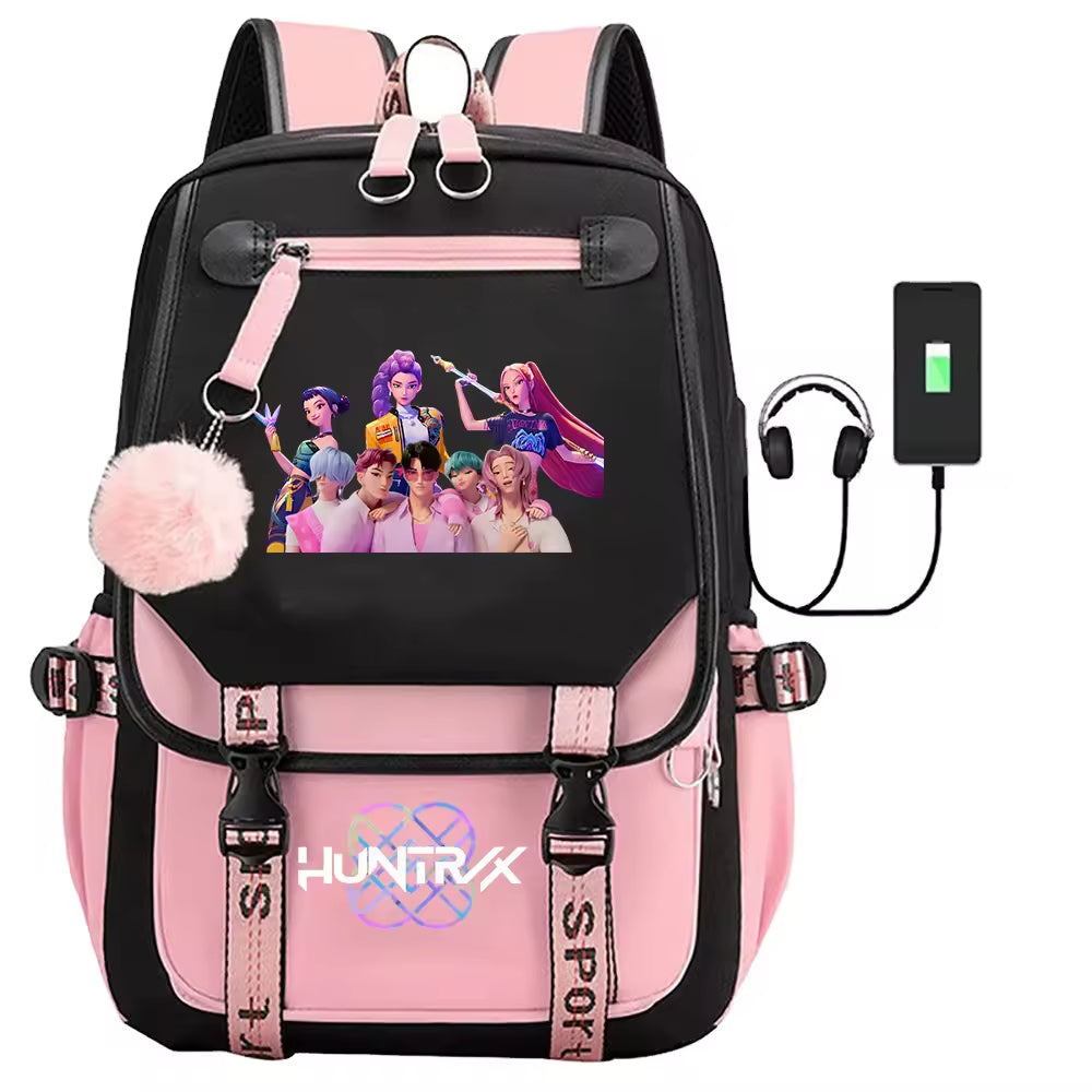 KPop Witch Hunter Movie Backpack – The Iconic Fan Accessory on Campus Exclusive design · Breathable Oxford · Fur pompom finish