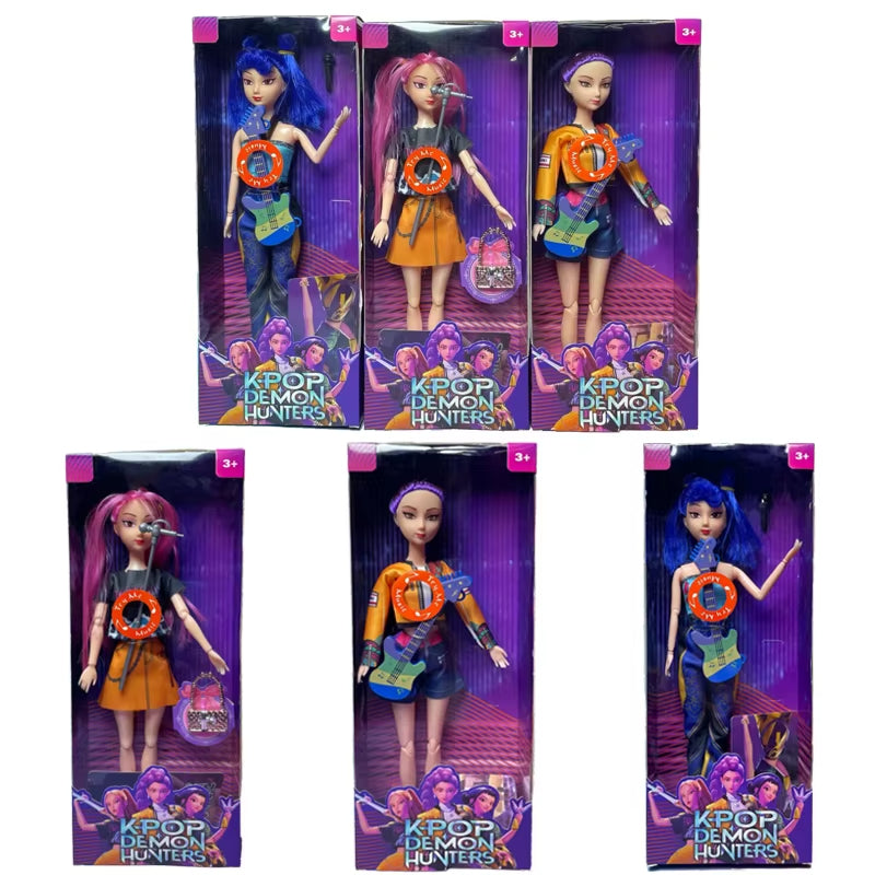 Kpop Demon Hunters Articulated Girl Group Doll with Color-Changing LED Lights, Music, Songs & Themed Accessories