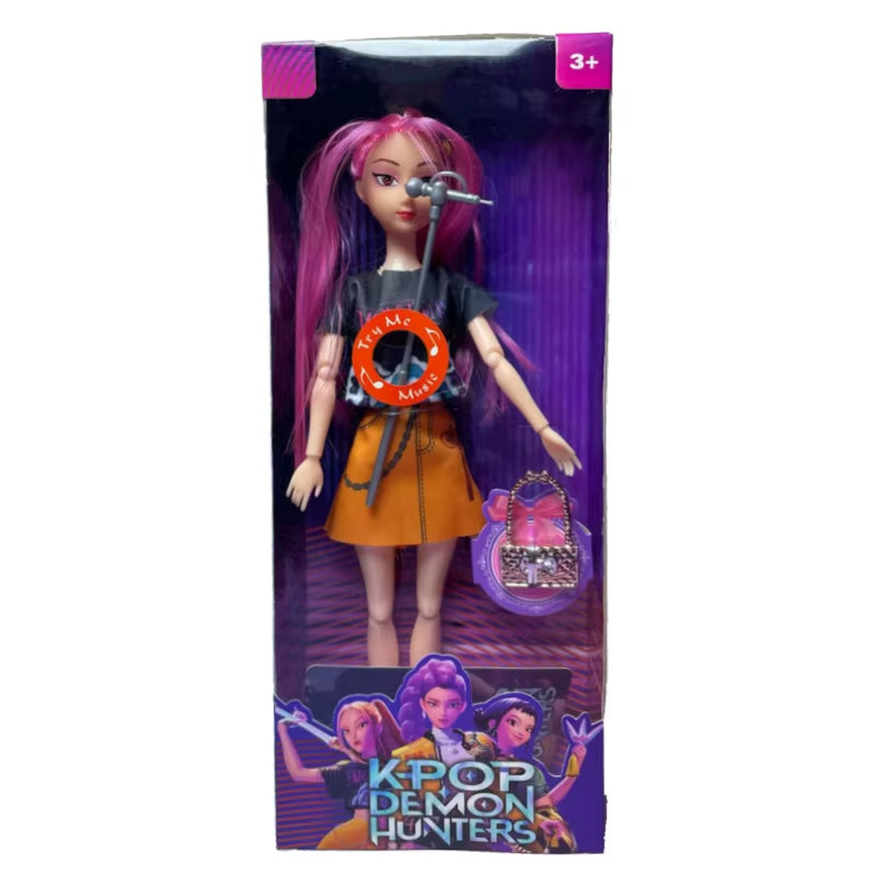 Kpop Demon Hunters Articulated Girl Group Doll with Color-Changing LED Lights, Music, Songs & Themed Accessories