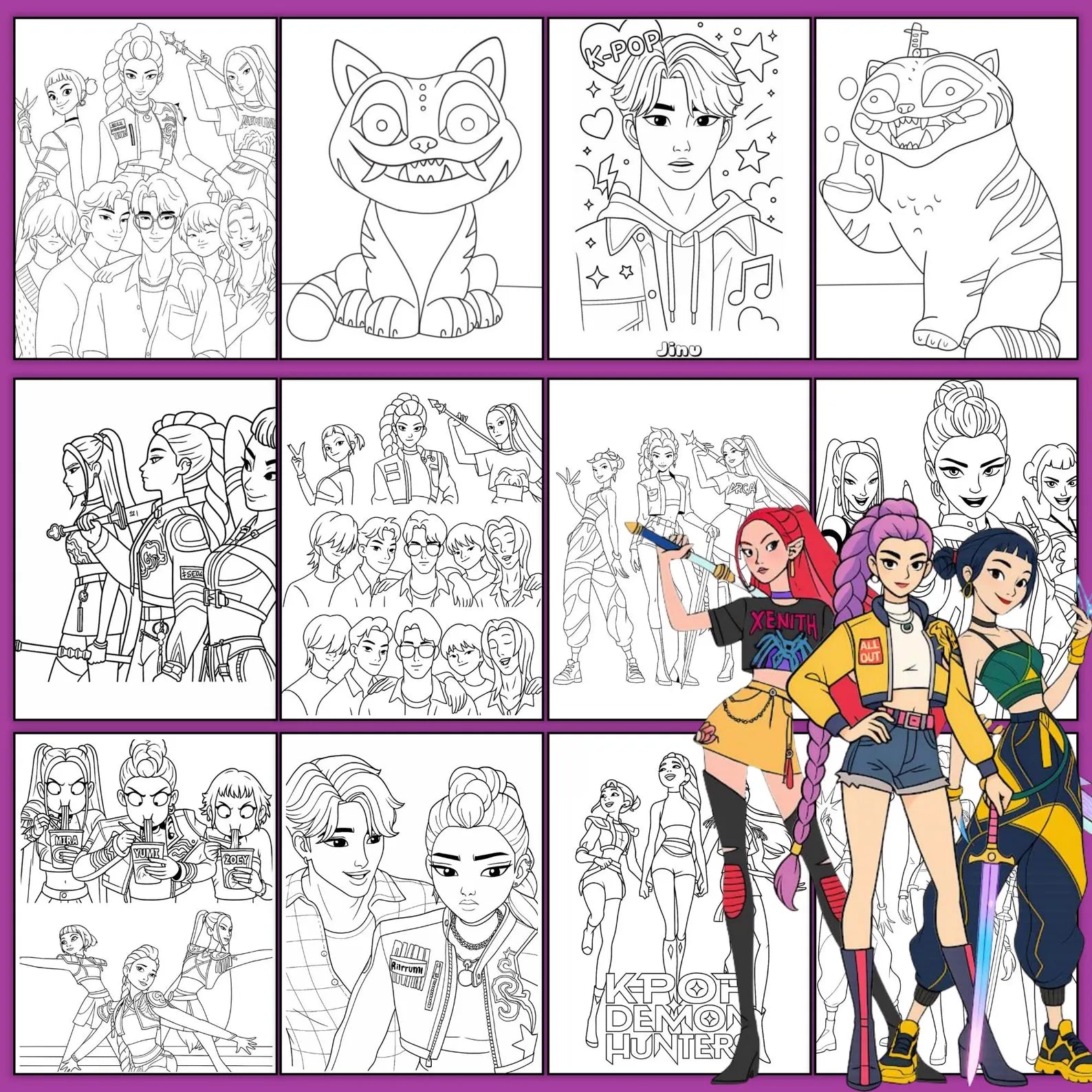 Kpop Demon Hunters coloring book